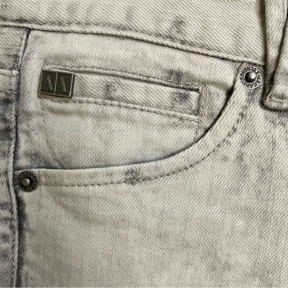 Armani Exchange light grey acid wash jeans with zip ankle - Picture 3 of 7
